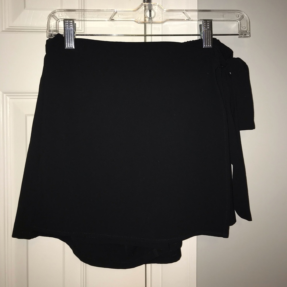 Black Wrap Skort
